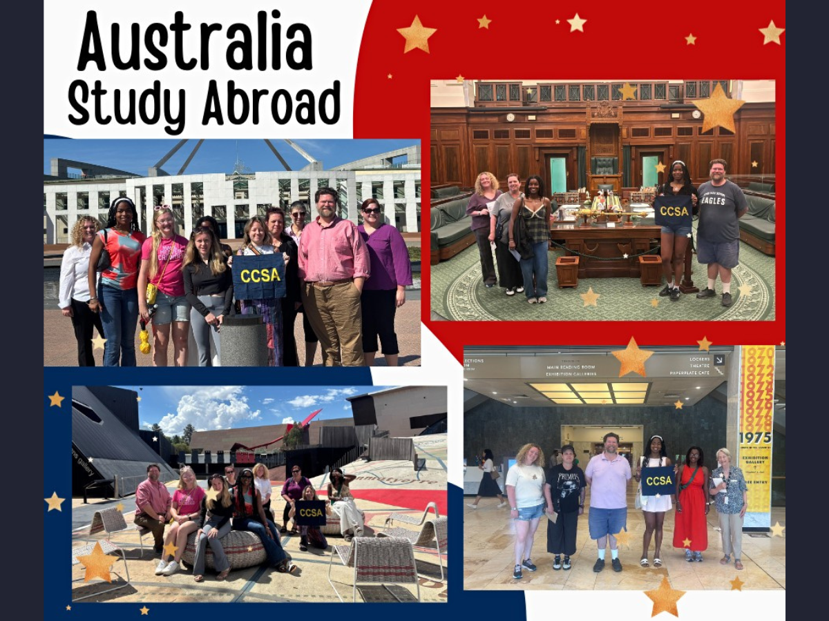 collage of study abroad photos from australia