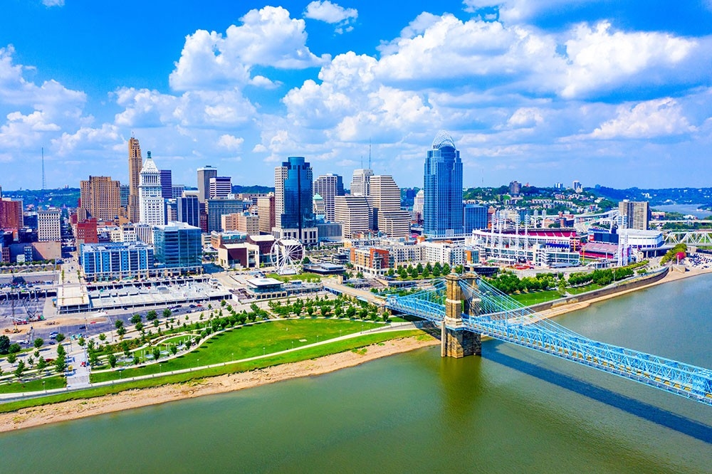 aerial view of Cincinnati